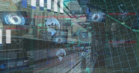 Digital Interface Overlays in Server Room with Mathematical Equations - Download Free Stock Images Pikwizard.com