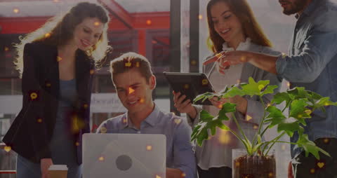 Diverse Colleagues Collaborating with Digital Devices