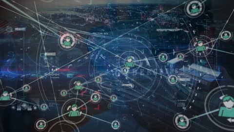 Digital Network and Data Processing Abstract Background