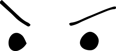 Angry face illustration on transparent background