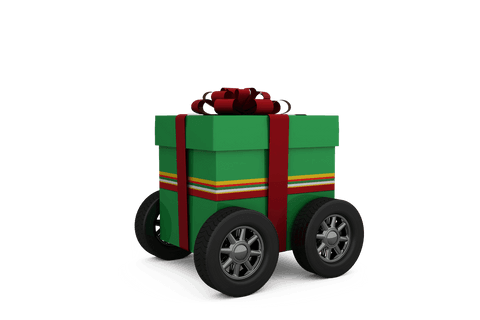 transparent gift box car with red ribbon on wheels - Download Free Stock Videos Pikwizard.com