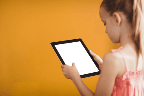 transparent screen with digital tablet in girl's hands - Download Free Stock Videos Pikwizard.com