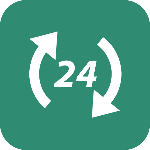 24-Hour Icon with Arrows on Transparent Background - Download Free Stock Videos Pikwizard.com