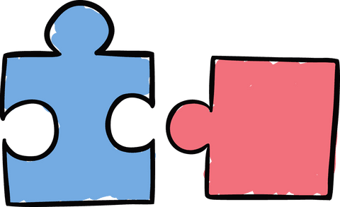 Colorful Transparent Jigsaw Puzzle Illustration with Two Pieces - Download Free Stock Videos Pikwizard.com