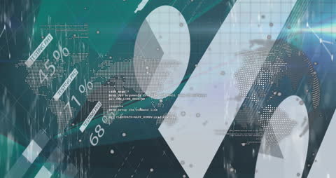 Technology Abstract Data Processing with Global Map Background