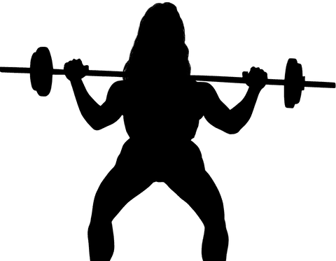 Transparent Silhouette Woman Lifting Barbell Strength Training