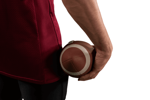 Biracial Rugby Player Holding Rugby Ball Transparent Background