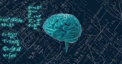 Human Brain Surrounded by Mathematical Formulas - Download Free Stock Images Pikwizard.com