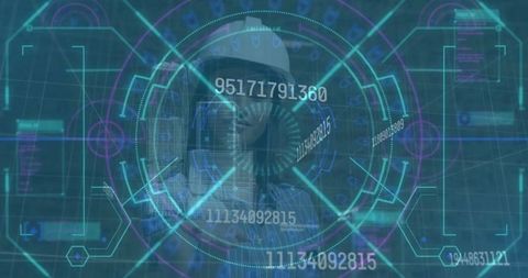 digital interface overlaid on businesswoman with virtual information - Download Free Stock Images Pikwizard.com