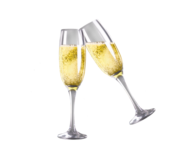 Two Champagne Flutes Clinking on Transparent Background - Download Free Stock Videos Pikwizard.com