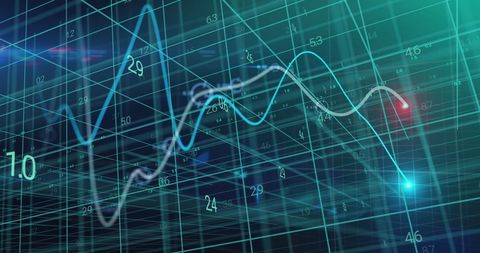 Dynamic Glowing Digital Graphs on 3D Grid Background - Download Free Stock Images Pikwizard.com