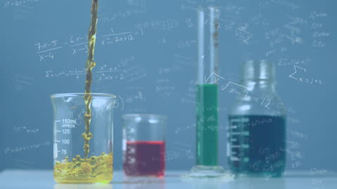 Mathematical Equations and Liquid Experiment in Laboratory Setting