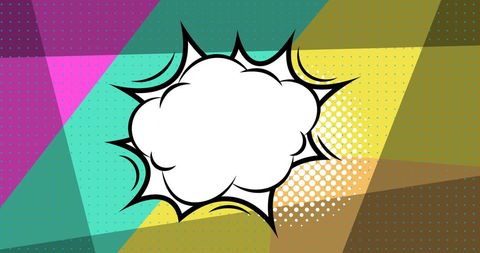 Comic Speech Bubble on Colorful Pop Art Background