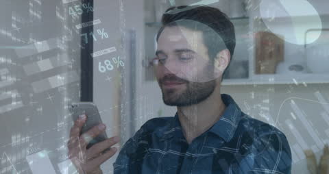 Tech-Savvy Investor Analyzing Data on Smartphone
