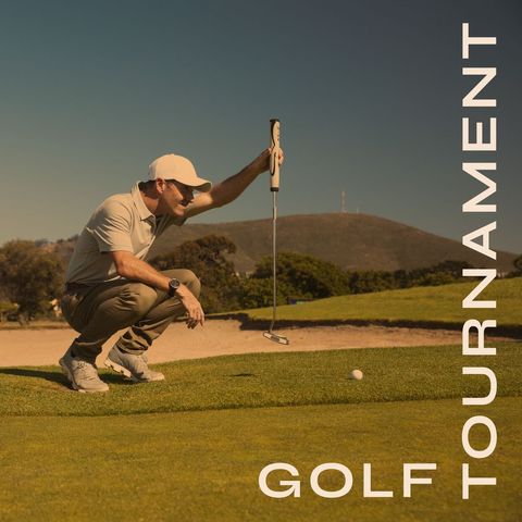 man aiming put on golf course during tournament - Download Free Stock Templates Pikwizard.com