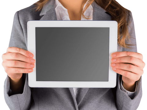 businesswoman displaying tablet with transparent screen - Download Free Stock Videos Pikwizard.com