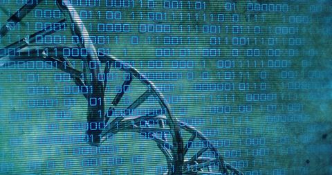 dna helix overlapping binary code matrix technology concept - Download Free Stock Images Pikwizard.com