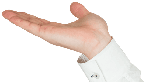 Businessman's Hand Open for Professional Use on Transparent Background