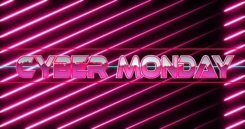 Cyber Monday Futuristic Pink Neon Banner Background