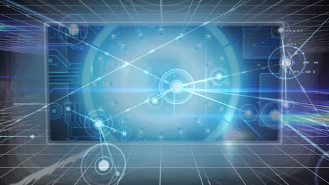 Futuristic Digital Network Connections on Screen