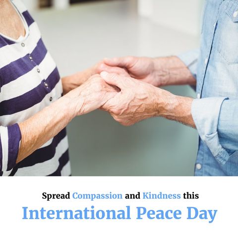senior couple holding hands in supportive embrace for international peace day - Download Free Stock Templates Pikwizard.com