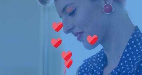 Chic woman listening music with smartphone and headphones