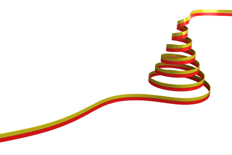 spiral red gold ribbon curl on transparent background - Download Free Stock Videos Pikwizard.com