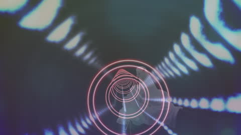 Hands Releasing Dove in Futuristic Network Tunnel Animation