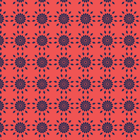 Stylized Blue Flowers Pattern on Red Transparent Background - Download Free Stock Videos Pikwizard.com