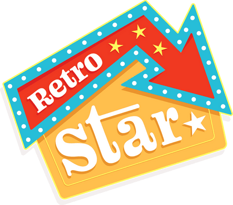 Retro vegas style marquee sign with arrow transparent background