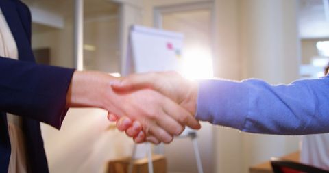 Professional Businesswomen Shaking Hands in Modern Office - Download Free Stock Images Pikwizard.com