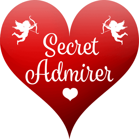 Transparent Heart Illustration with Secret Admirer Text