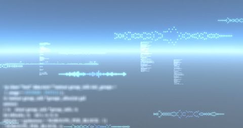 Abstract digital imagery featuring simulated connections and code particles on a blue glowing background. This digital landscape visualization is a modern representation of advanced technology and data processing, suitable for presentations, technology blog designs, or coding workshop materials. Ideal for visualizing concepts in computer science, network structures, or futuristic themes.