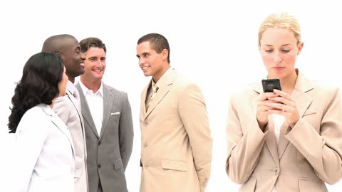 Diverse Business Professionals Communicating and Engaging