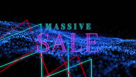 Massive Sale Announcement with Floating Lights Animation