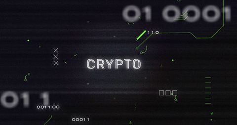 Glitch Effect on Crypto Text with Circuit Board Elements - Download Free Stock Images Pikwizard.com