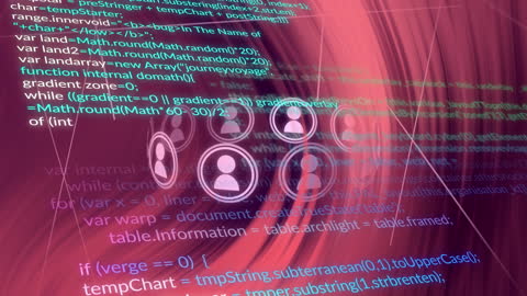 Futuristic Data Visualization with Digital Media Icons