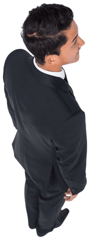 Transparent Image of Smiling Asian Businessman on White Background