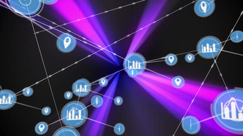 Digital Network Connections over Futuristic Background