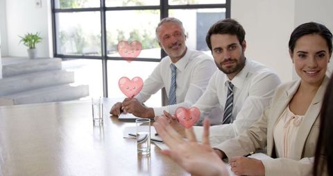 Business experts engaged in enthusiastic meeting