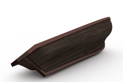 Colossal Wooden Boat Floating on Transparent Background