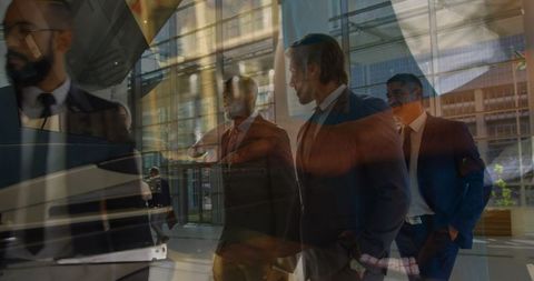 Composite of Business People Collaborating and Using Technology