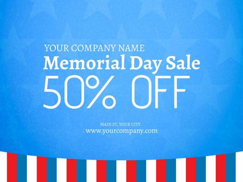 Patriotic Memorial Day Sale Announcement with Bold Design - Download Free Stock Templates Pikwizard.com