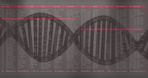 DNA Strand and Digital Data Overlay Technology Concept