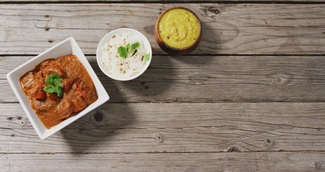 Traditional Indian Cuisine on Rustic Wooden Table - Download Free Stock Images Pikwizard.com