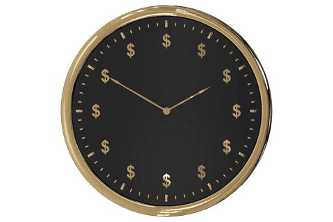 transparent golden dollar sign clock face on neutral background - Download Free Stock Videos Pikwizard.com