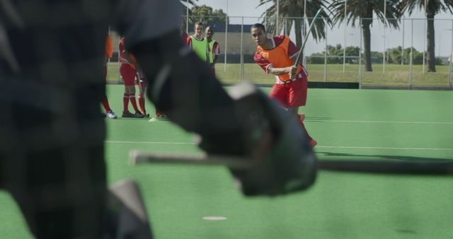 Field Hockey Players During Match on Artificial Turf Field - Download Free Stock Images Pikwizard.com