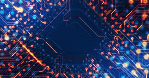 Glowing Network Connections on Circuit Board Background - Download Free Stock Images Pikwizard.com