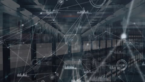 Futuristic Digital Network Overlay on Data Center Servers