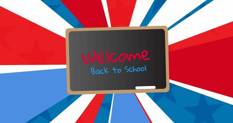 Back to School Chalkboard on Patriotic Background Design